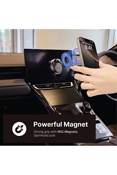 Generic Vacuum Magnetic Car Phone Holder - 360° Rotating Adjustable & Foldable Magnetic Vehicle Mount