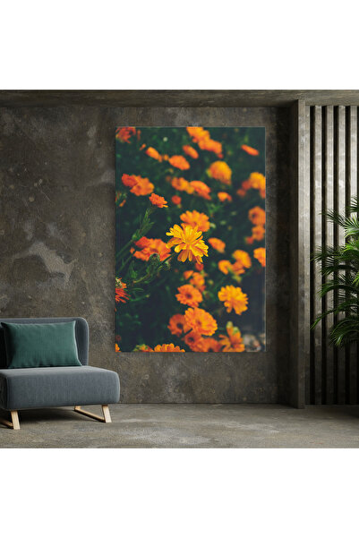 Arthub Canvas Painting, Bedroom And Living Room, Flowers, Garden Orange Flowers