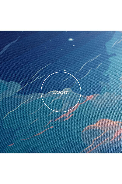 Arthub Canvas Painting, Bedroom And Living Room, Landscapes, Blue Cloud Moon