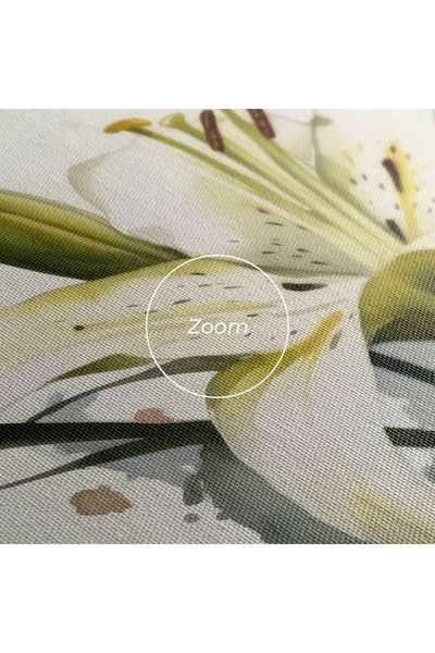 Arthub Canvas Painting, Bedroom And Living Room, Flowers, Cute White Lily Painting