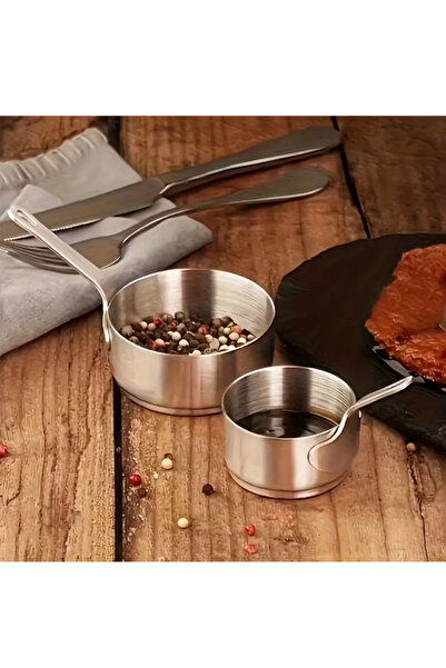 NO BRAND 4pcs Stainless Steel Sauce Bowls, silver, 100ml (Set of 4)