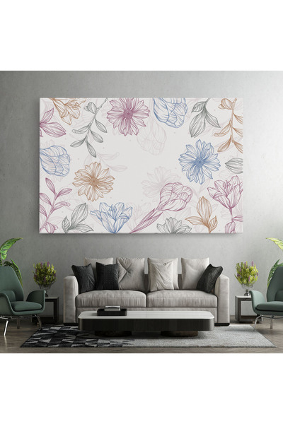 Arthub Canvas Painting, Bedroom And Living Room, Flowers, Color Line Mix