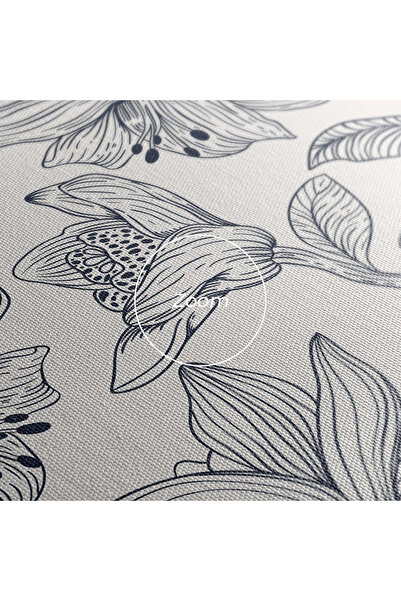 Arthub Canvas Painting, Bedroom And Living Room, Flowers, Blue Pattern Flower