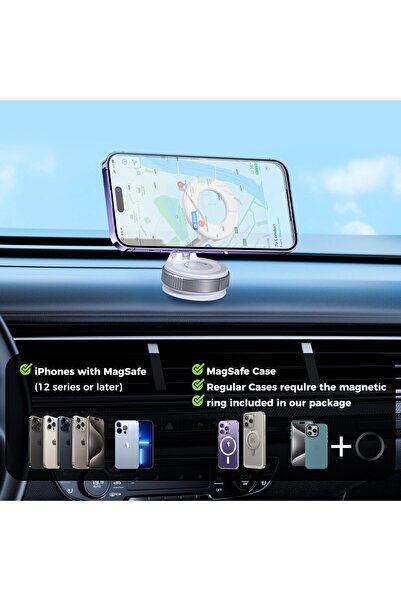 Generic Magnetic Car Phone Holder - 360° Adjustable Magsafe Mount, Compatible with All Smart Devices