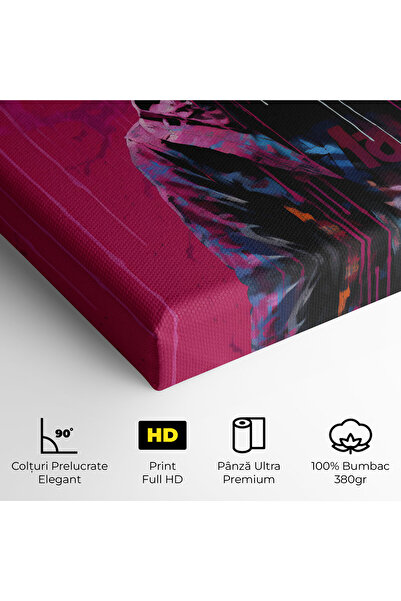 Arthub Canvas Painting, Bedroom And Living Room, Modern, Blue Pink Falling Paint