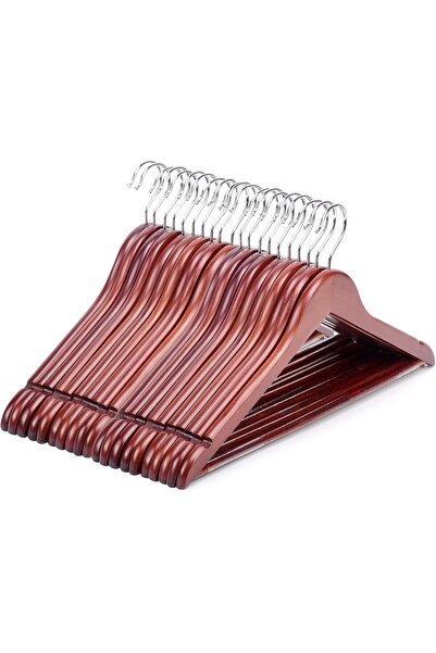 Nature Smile علاقات ملابس خشبية فاخرة مزودة بقضيب بنطلون مانع للانزلاق - سطح ...