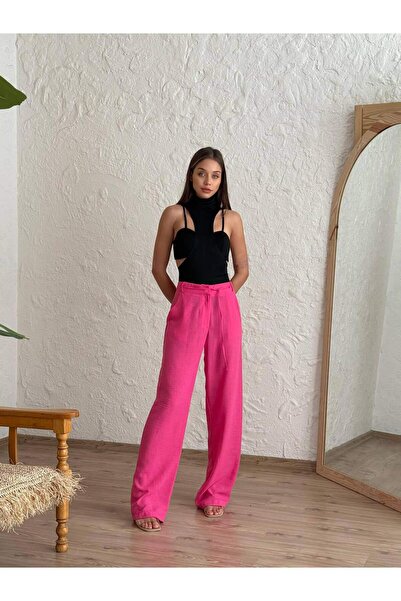 Coral بنطلون برباط عند الخصر 11422 فوشيا