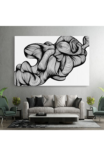 Arthub Canvas Painting, Bedroom And Living Room, Modern, Monochrome Doodle