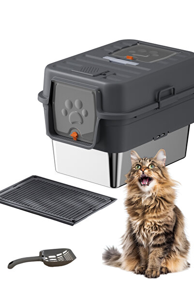 KidLe Enclosed Cat Litter Boxes with Lid Litter Pan Tray for Big & Multiple Cats