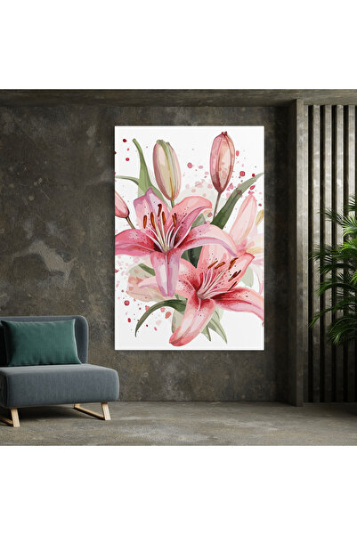 Arthub Canvas Painting, Bedroom And Living Room, Flowers, Beautiful Pink Lily