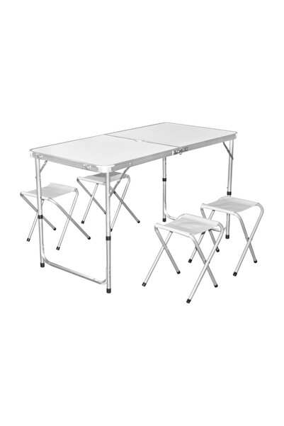MOHAMED Masa Pliabila Portabila 120 x 60 x 70/62/55 cm cu 4 scaune