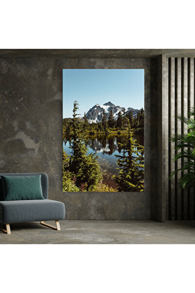 Arthub Canvas Painting, Bedroom And Living Room, Landscapes, Forest Snow Mountain