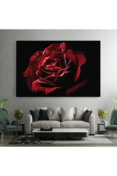 Arthub Canvas Painting, Bedroom And Living Room, Flowers, Big Red Rose