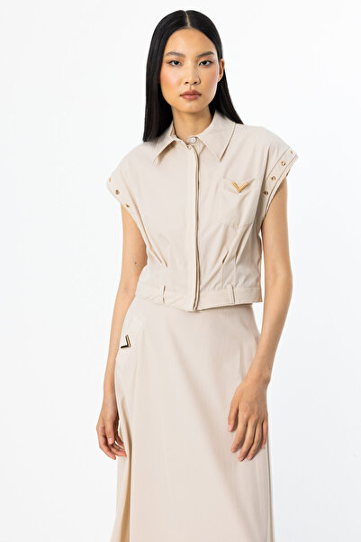 ON Minimalist Crop Shirt - Short Sleeve Shirt Collar Casual