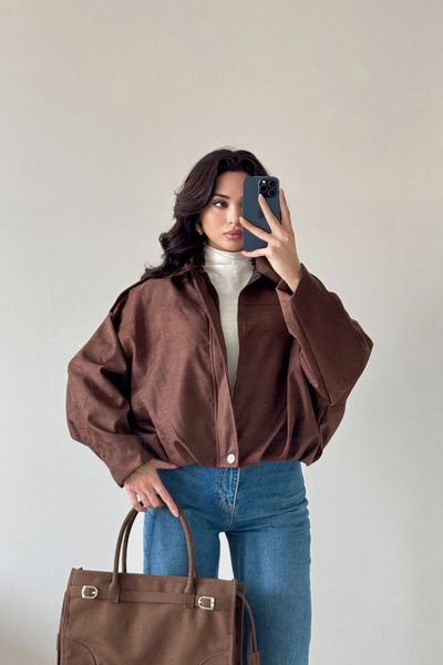 Eka Women's Brown Suede Coat 0999-8504