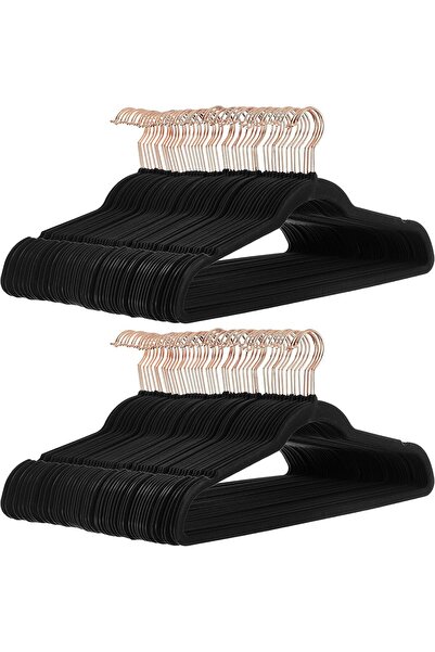 Amazon basics Slim, Velvet, Non-Slip Suit Clothes Hangers, Black/Rose Gold - ...