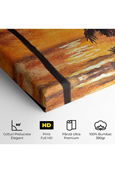 Arthub Canvas Painting, Bedroom And Living Room, Landscapes, Watercolor Painting Sunrise