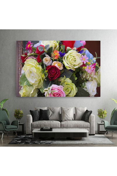 Arthub Canvas Painting, Bedroom And Living Room, Flowers, Mixed Roses Bouquet