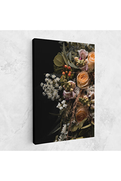 Arthub Canvas Painting, Bedroom And Living Room, Flowers, Dark Flower Bouquet
