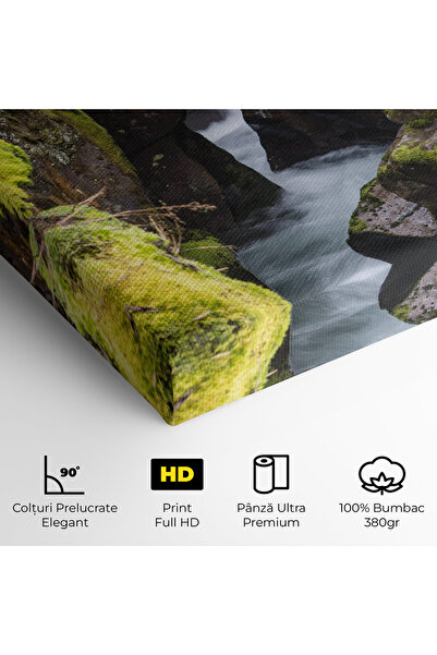 Arthub Canvas Painting, Bedroom And Living Room, Landscapes, Water Falling Forest