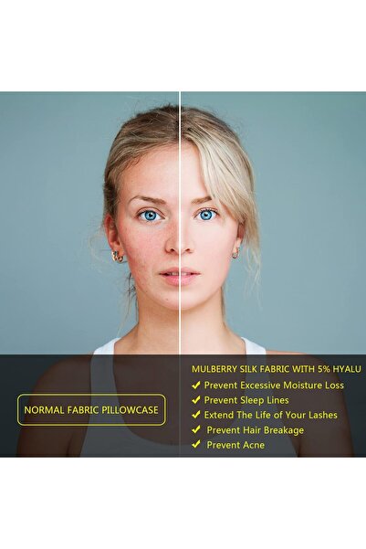 Generic DKBslik Mulberry Silk Pillowcase for Hair and Skin, Standard 20×26 in, White