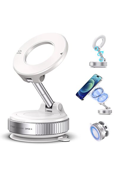 Generic Vacuum Magnetic Car & Gym Phone Holder: Strong Suction Mount, Universal Compatibility for Phones