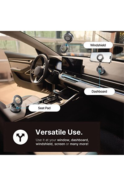 Generic Vacuum Magnetic Car Phone Holder - 360° Rotating Adjustable & Foldable Magnetic Vehicle Mount