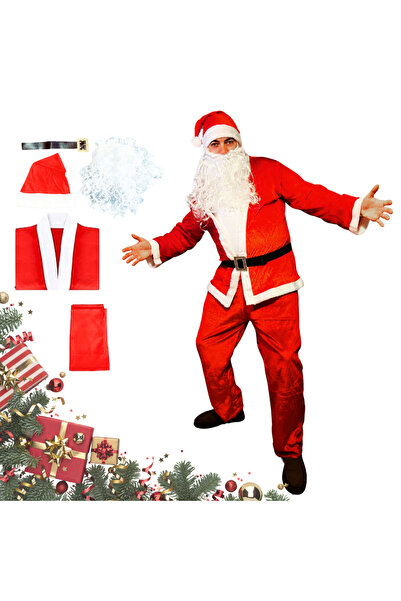 STEPUP Costum Mos Craciun StepUp™, pentru Adulti, complet, 5 piese, Barba Bog...