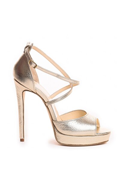 Vanilla Days Manila Gold Leather Stiletto Sandals for Women