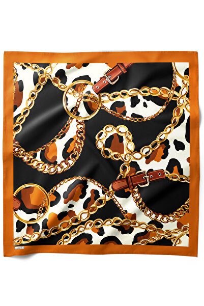 HAWWA Zincir ve Leopar Desenli Bandana Fular