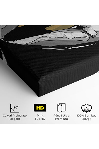 Arthub Canvas Painting, Bedroom And Living Room, Women, Grey Bullet Lips