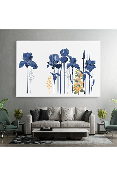 Arthub Canvas Painting, Bedroom And Living Room, Flowers, Iris Blue Art