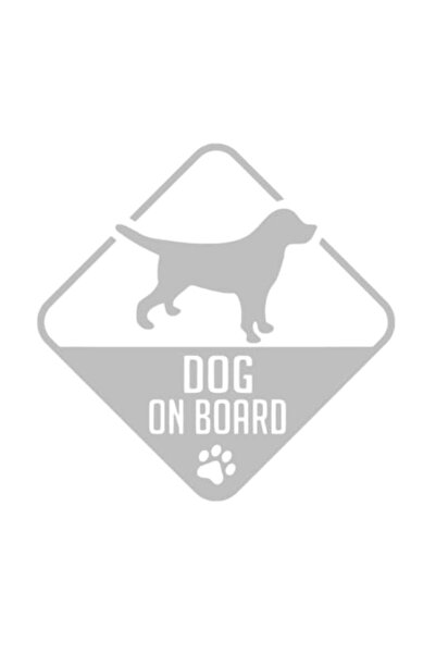 Oracal Dog on Board car sticker, 18cm, grey