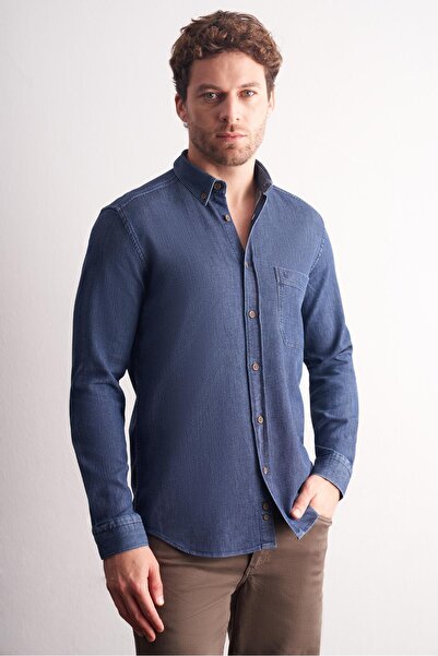 İmza Cămașă slim fit, 100% bumbac, cu mânecă lungă, guler cu nasturi, cu mode...