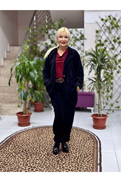 Punta Otantik Yg683089 Single Button Italian Jacket Pants Velvet Suit Black