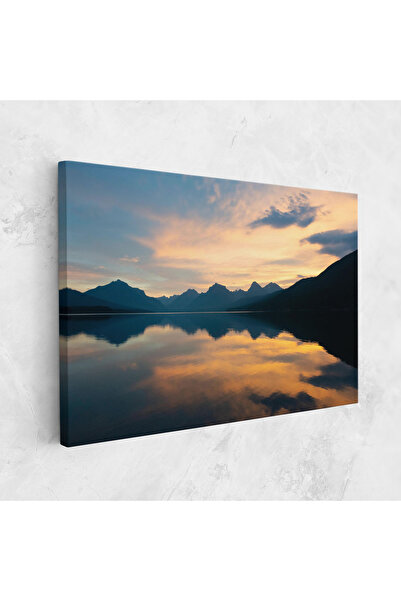 Arthub Canvas Painting, Bedroom And Living Room, Landscapes, Orange Light Lake