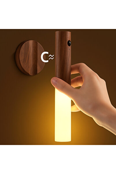 zola LED wall lamp, motion sensor, magnetic support, ON/OFF, AUTO, USB C charging, warm light
