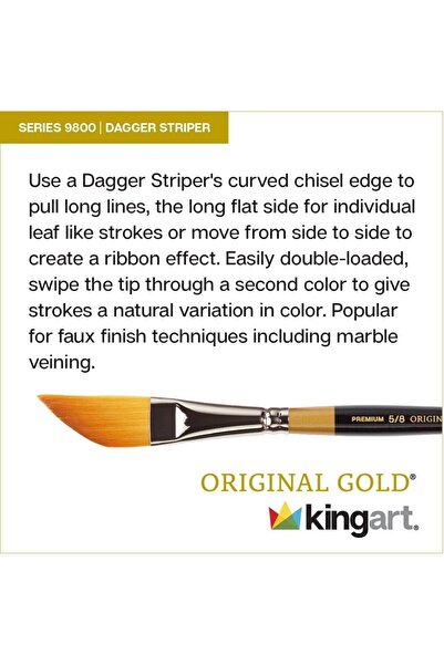 Kingart مجموعة فرشاة رسم الخنجر الأصلية الذهبية 9800 - تاكلون ذهبي، مجموعة من...