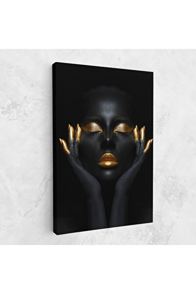 Arthub Canvas Painting, Bedroom And Living Room, Women, Fingertips Gold Makeup
