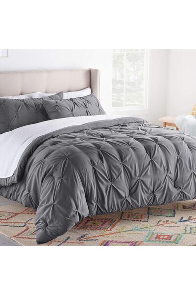 Linenspa لحاف كاليفورنيا كينج قابل للعكس لجميع المواسم - حشوة من الألياف الدق...