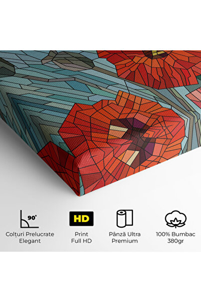 Arthub Canvas Painting, Bedroom And Living Room, Flowers, Blue Glass Poppy