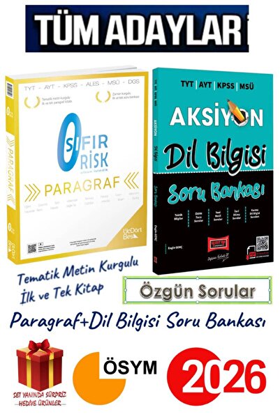 Üç Dört Beş Yayıncılık Tüm Sınavlar Sıfır Risk Paragraf Soru Bankası+Yargı Di...