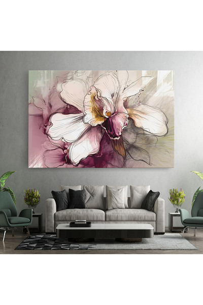 Arthub Canvas Painting, Bedroom And Living Room, Flowers, Painted Purple Orchid
