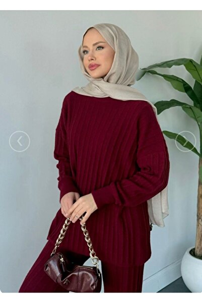 GÜZELLER Angora Trouser Knitwear Set with Tassels