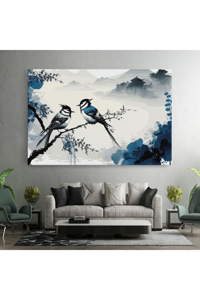 Arthub Canvas Painting, Bedroom And Living Room, Modern, Asian Blue Bird