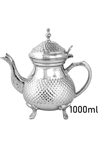 Generic Handmade Moroccan Copper Teapot 1L Diamond Design for Arabic & Turkish Tea - Cozin Art
