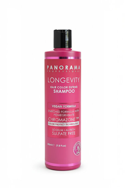 PANORAMA PROFESSIONAL Longevity - Shampoo for Colored Hair - Chromazone and Pomegranate Pigment Dye Protection - Sulfate-Free 350 ml