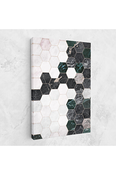 Arthub Tablou Canvas, Dormitor Si Living, Abstracte, Green Hexagon