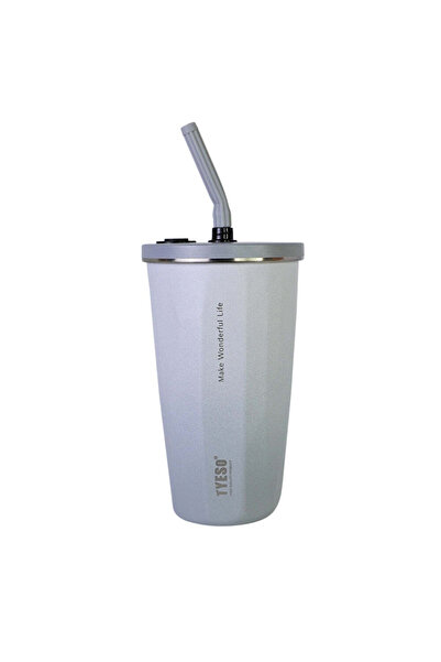 SAFECARE Cup with Straw, 500 ml, White-Grey