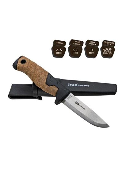 Rox Camping Bushcraft PLUS Paslan Çelik Kamp Bıçak